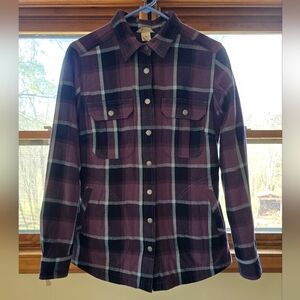 Purple Plaid Button-Up Shirt Jac